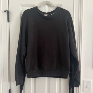 Levi’s charcoal gray fringe sweatshirt